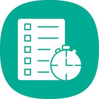 Track Of Time Glyph Curve Icon vector