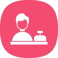 Shop Assistant Glyph Curve Icon vector