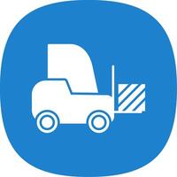 Forklift Glyph Curve Icon vector