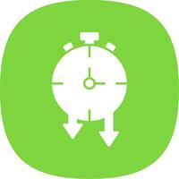 Timer Glyph Curve Icon vector