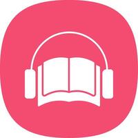 Audio Book Glyph Curve Icon vector