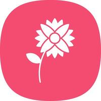 Flower Glyph Curve Icon vector