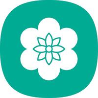 Flower Glyph Curve Icon vector