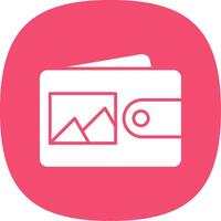 Wallet Glyph Curve Icon vector