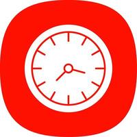 Clock Glyph Curve Icon vector