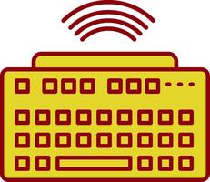 Wireless Keyboard Glyph Curve Icon vector