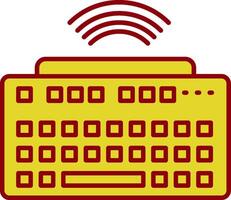 Wireless Keyboard Glyph Curve Icon vector