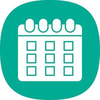 Calendar Glyph Curve Icon vector