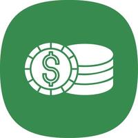 Coin Glyph Curve Icon vector