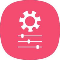 Gear Glyph Curve Icon vector