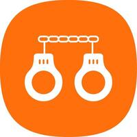 Handcuffs Glyph Curve Icon vector