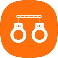 Handcuffs Glyph Curve Icon vector