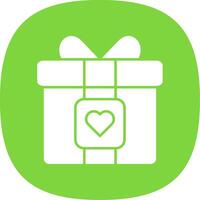 Gift Glyph Curve Icon vector
