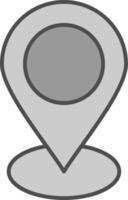 Location Glyph Curve Icon vector