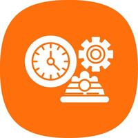 Working Hours Glyph Curve Icon vector