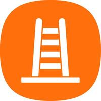 Step Ladder Glyph Curve Icon vector