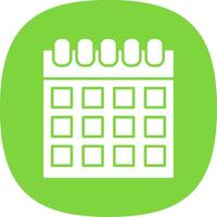 Calendar Glyph Curve Icon vector
