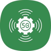 5G Glyph Curve Icon vector