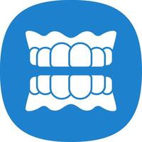 dentadura glifo curva icono vector