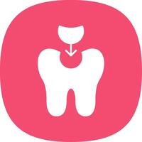Tooth Filling Glyph Curve Icon vector