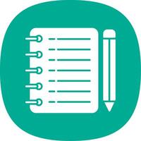 Notepad Glyph Curve Icon vector