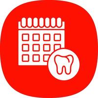 dental calendario glifo curva icono vector