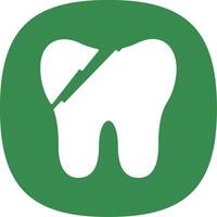 Broken Tooth Glyph Curve Icon vector