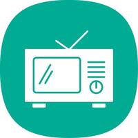 Television Glyph Curve Icon vector