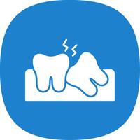 Wisdom Tooth Glyph Curve Icon vector