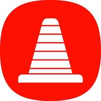 Traffic Cone Glyph Curve Icon vector