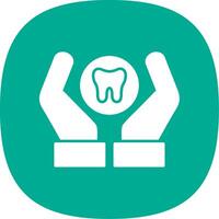 dental cuidado glifo curva icono vector