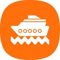 crucero Embarcacion glifo curva icono vector