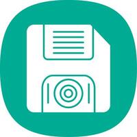 Floppy Disk Glyph Curve Icon vector