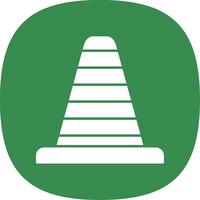 Traffic Cone Glyph Curve Icon vector