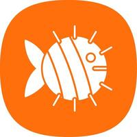 Fish Glyph Curve Icon vector