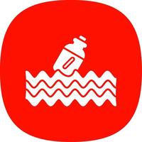 Message In A Bottle Glyph Curve Icon vector