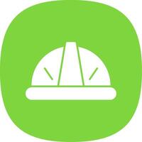 Helmet Glyph Curve Icon vector