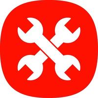 Wrench Glyph Curve Icon vector