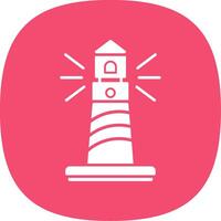 Lighthouse Glyph Curve Icon vector