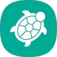 Tortuga glifo curva icono vector