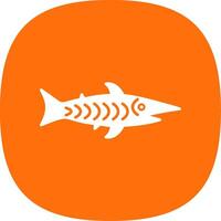 shark Glyph Curve Icon vector