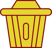 Recycle Bin Glyph Curve Icon vector