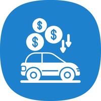 Car Glyph Curve Icon vector
