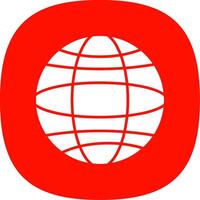 Globe Glyph Curve Icon vector