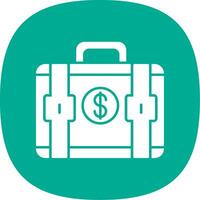 Suitcase Glyph Curve Icon vector