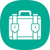 Suitcase Glyph Curve Icon vector