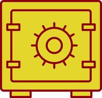 Safe Box Glyph Curve Icon vector