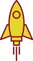 Rocket Glyph Curve Icon vector