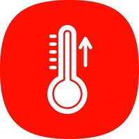 Rising Temperature Glyph Curve Icon vector