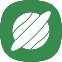 Planet Glyph Curve Icon vector